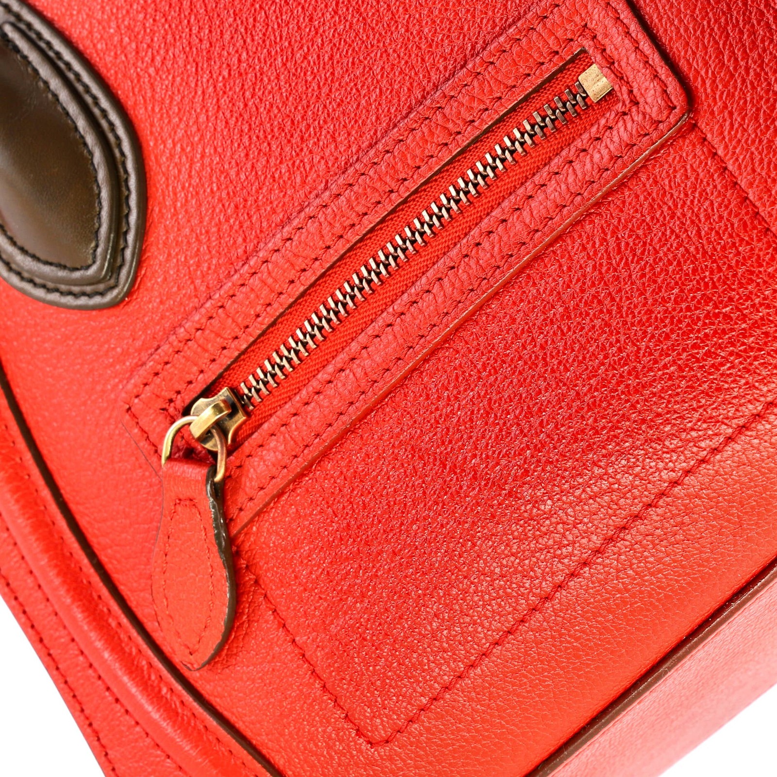 Celine Bicolor Luggage Bag Grainy Leather Nano