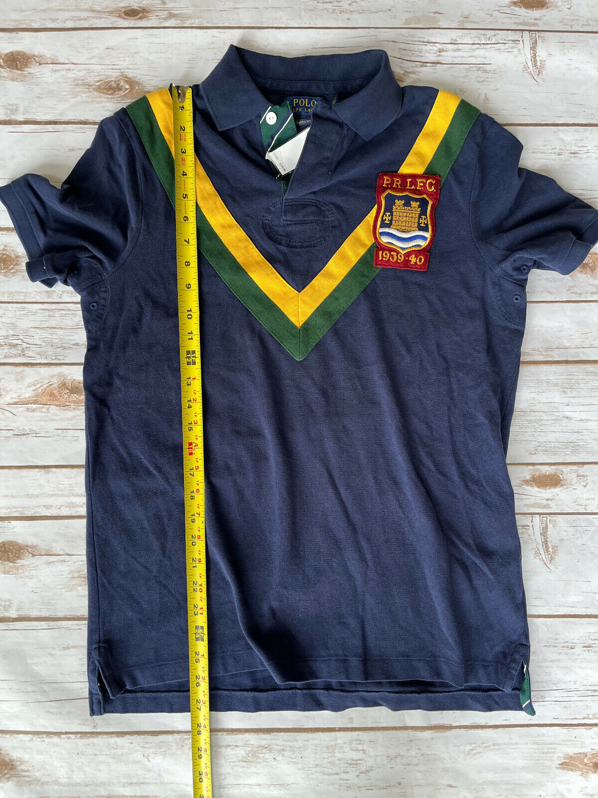 POLO RALPH LAUREN CLASSIC FIT CREST RUGBY POLO NAVY MENS SIZE SMALL NEW