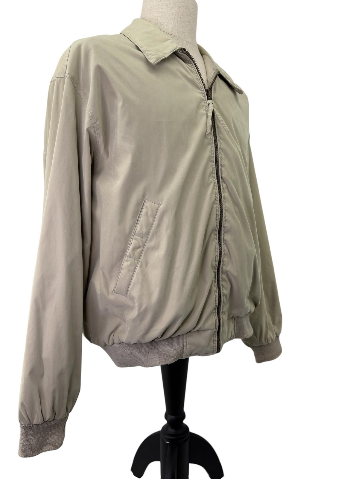 Weatherproof Mens Large Beige Full Zip Lined Golf Jacket Casual Outdoor Coat