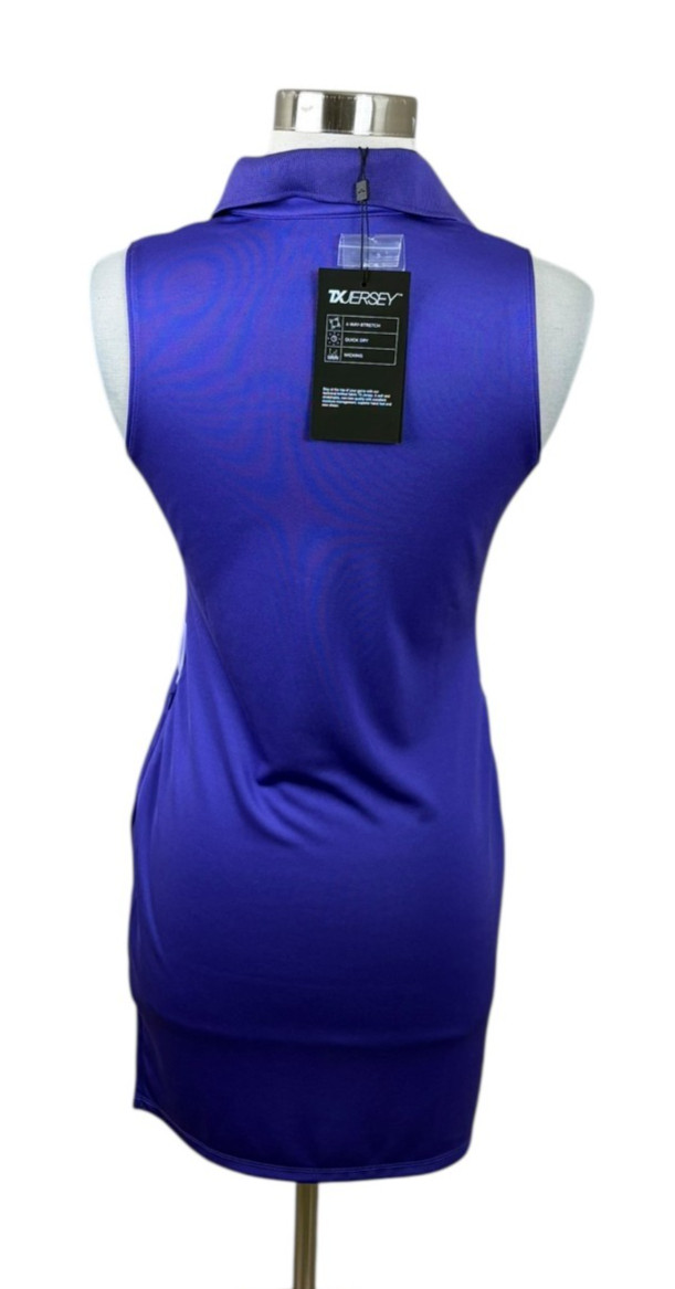 J. Lindeberg NEW Cina TX Jersey Jaquard Purple Dress Size XS Golf Zip Pockets