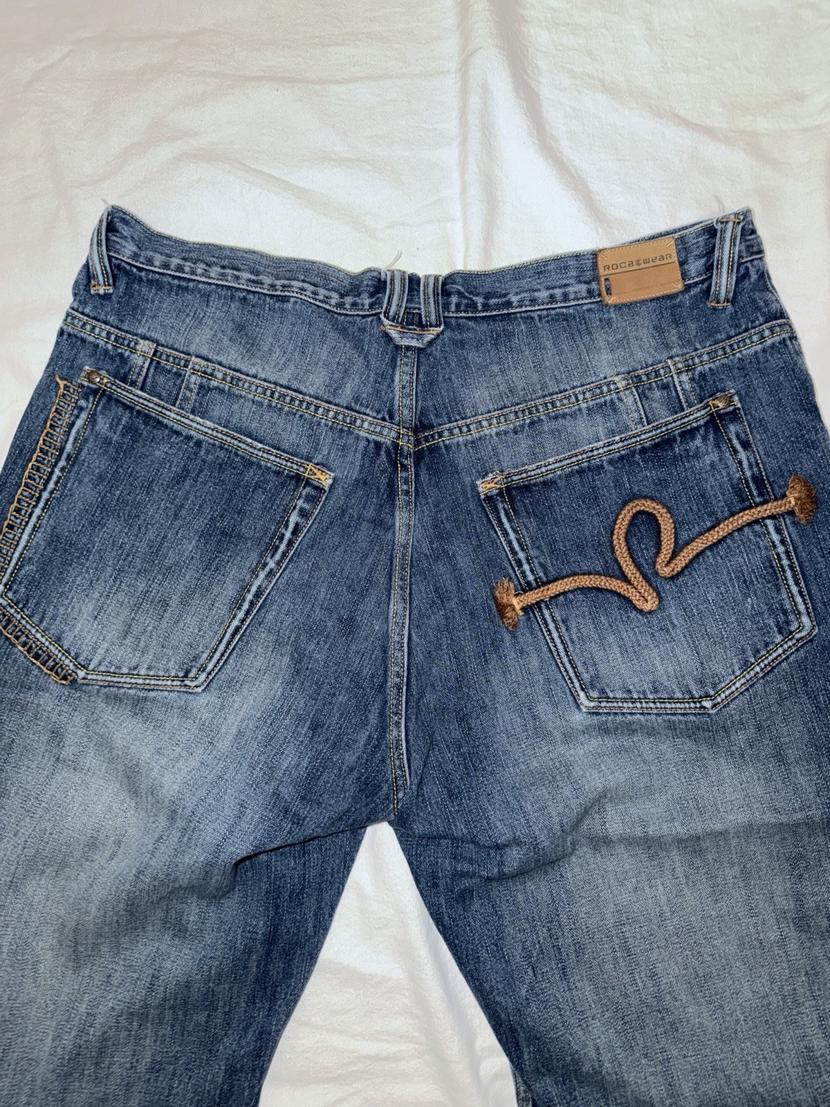 Rocawear Men’s Jeans 40×34 Blue Denim Baggy Loose Fit Y2K Hip Hop Streetwear
