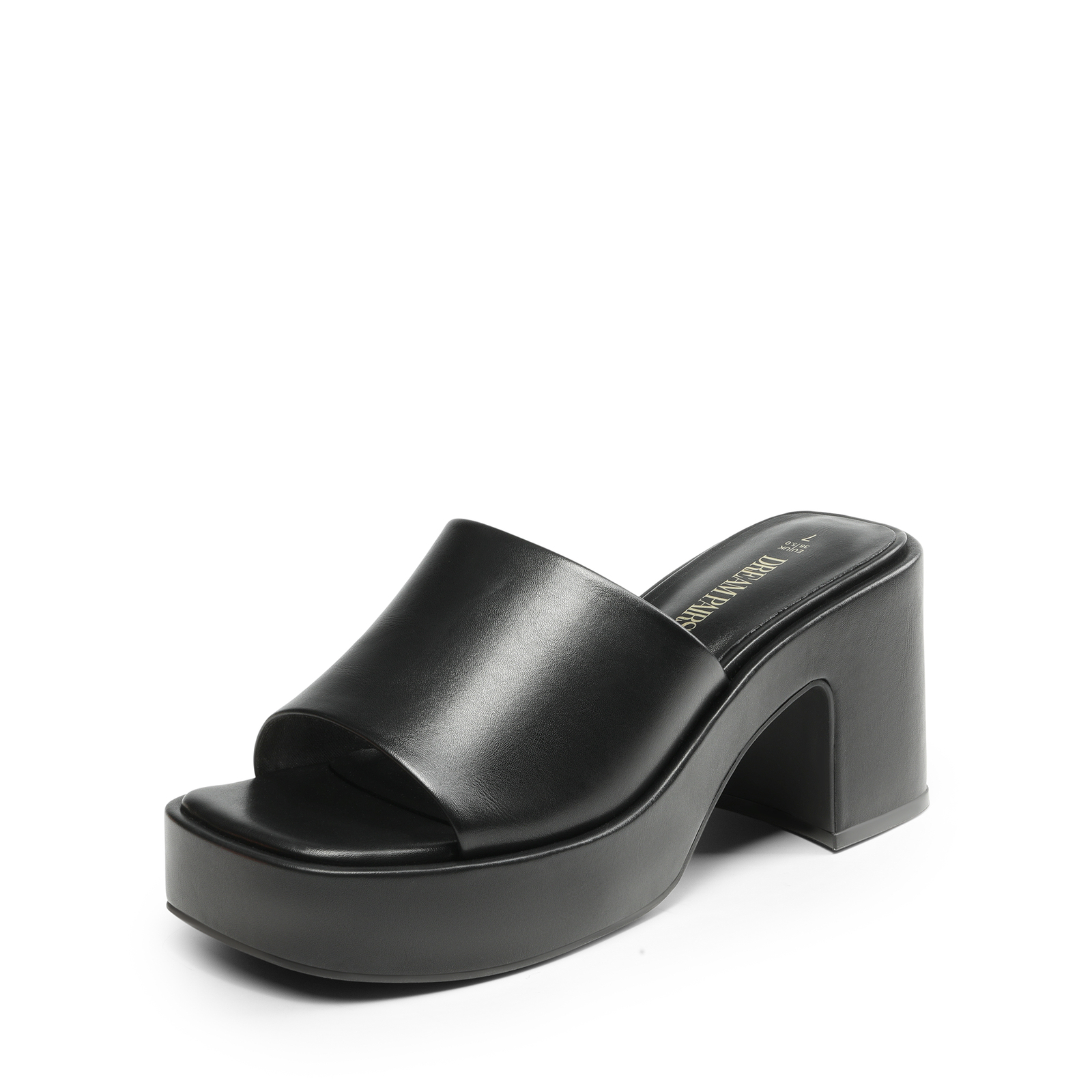 Women’s Stylish Y2K Open Square Toe Heel Sandals with Chunky Platform Slip-on US