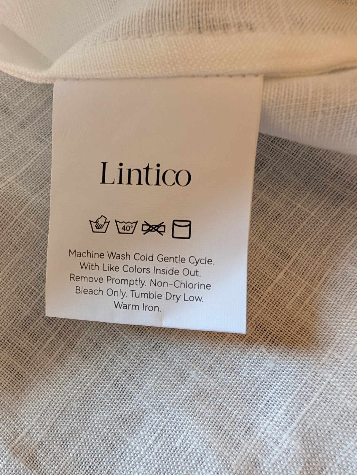Lintico 100% Linen Crescent Collar Flutter Sleeve Top FARA Women’s M Optic White