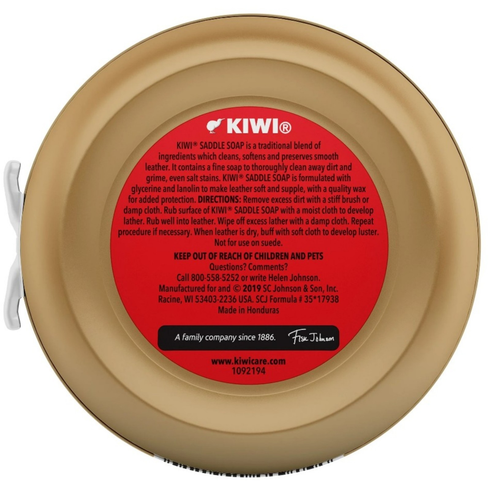Kiwi Saddle Soap 3 1/8 oz Tin Leather Cleaner Preserver All Colors Bulk Discount
