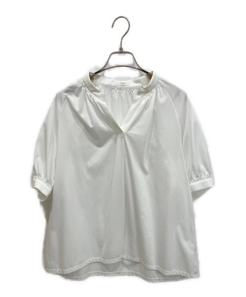 AMACA White Cotton Polyester Puff Sleeve Pullover T-Shirt L