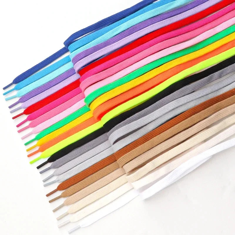 New Flat Shoelaces for Sneakers Quality Cotton Shoelaces 0.8cm Width Laces High-