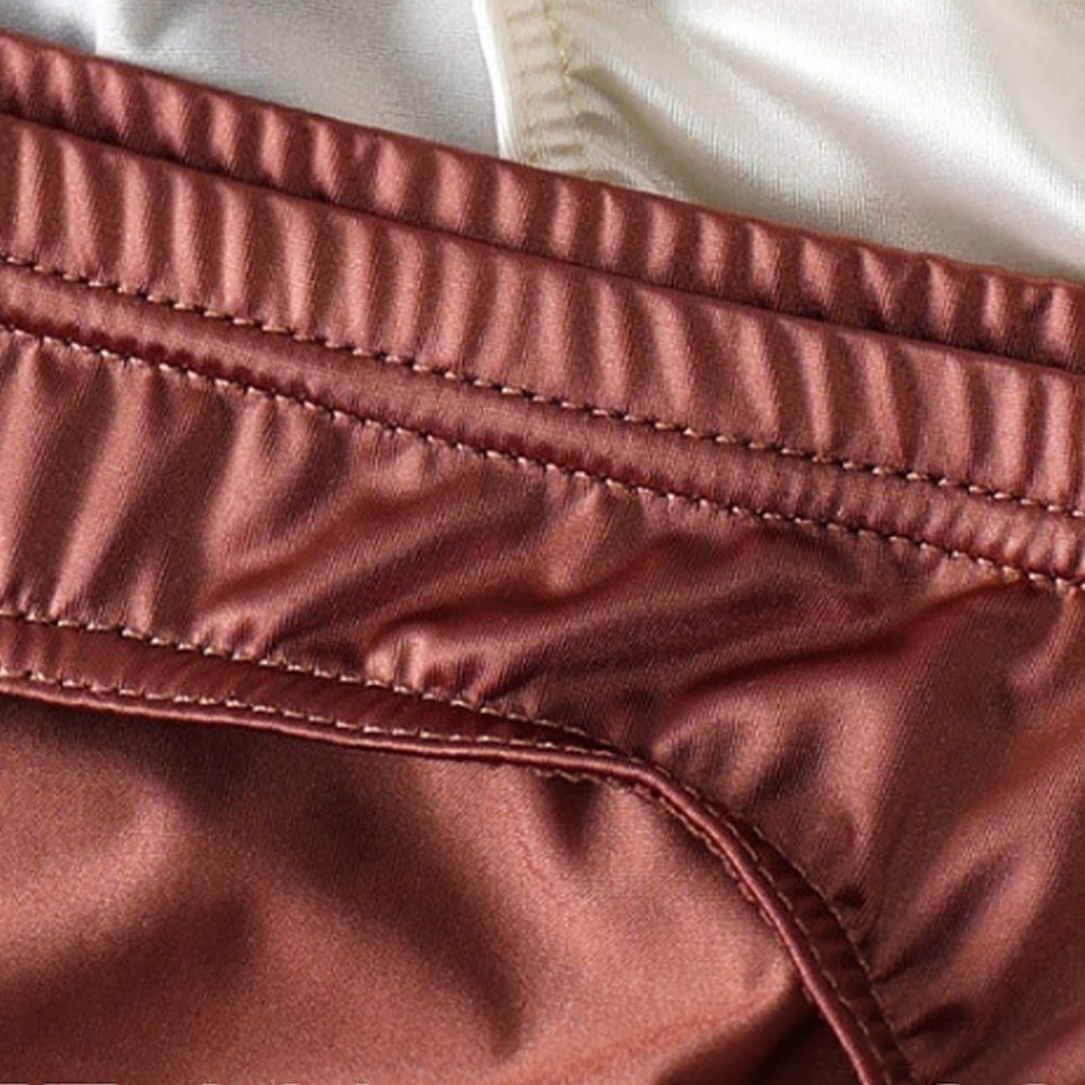 Men’s Sexy Silk Satin Panties Pouch Tanga Briefs Thongs Bikini Glossy Underwear