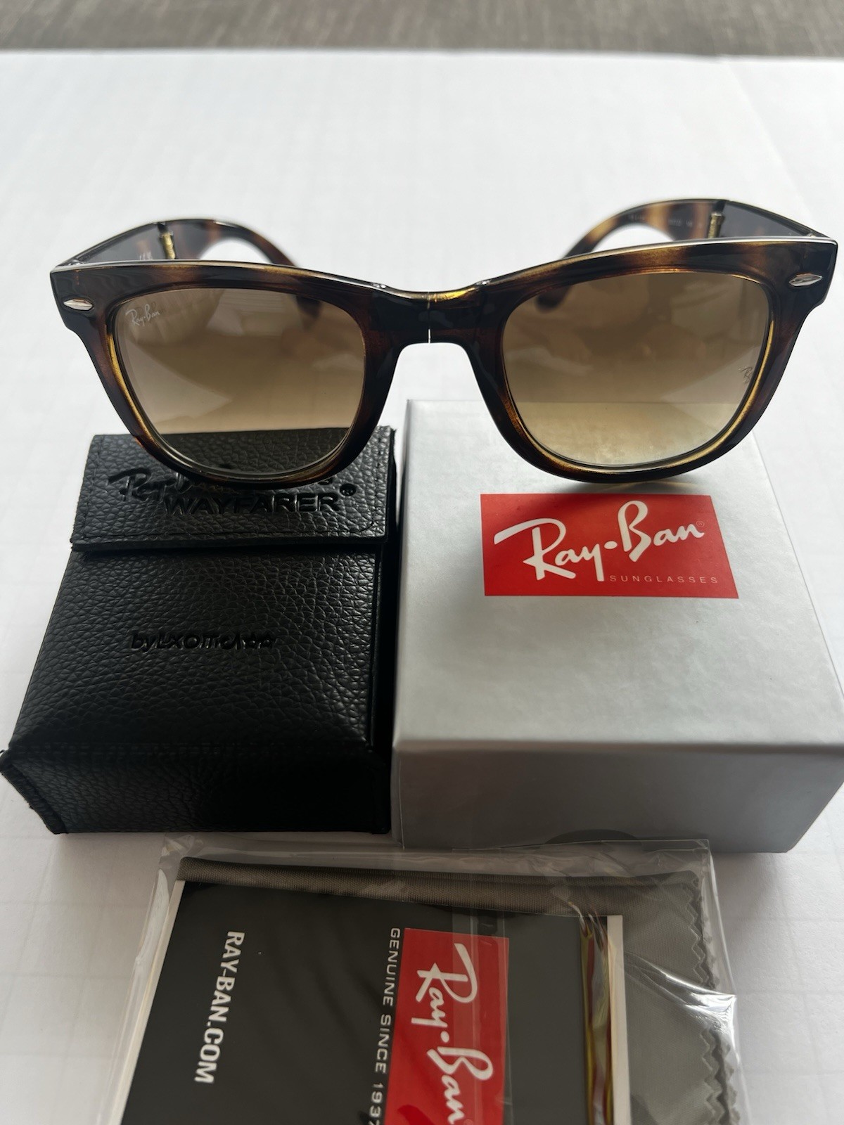 Ray Ban Folding Wayfarer RB4105 Sunglasses Tortoise Frame Brown Lens