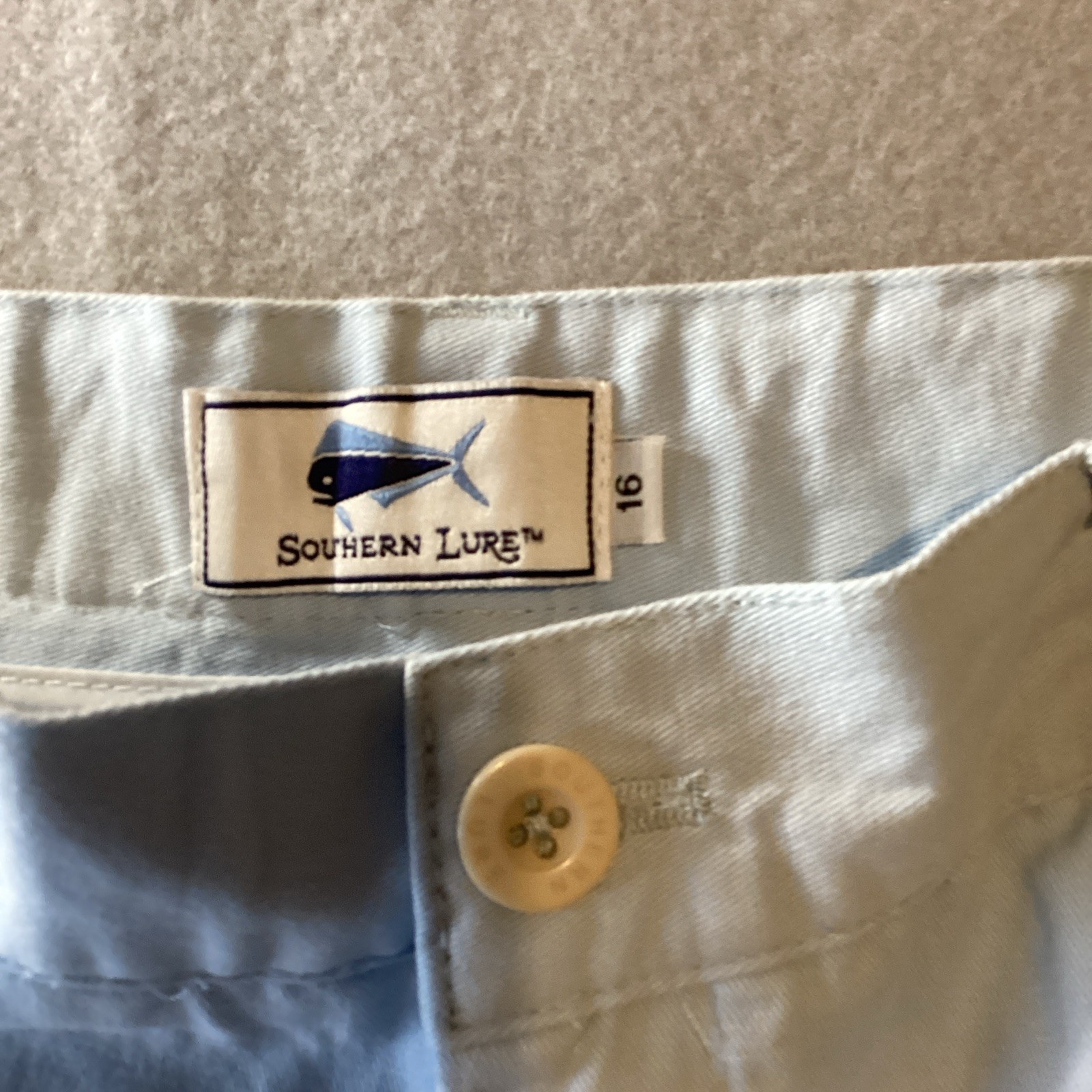 Southern Lure Boys Twill Flat Front Light Blue Shorts SZ Youth 16 New With Tag