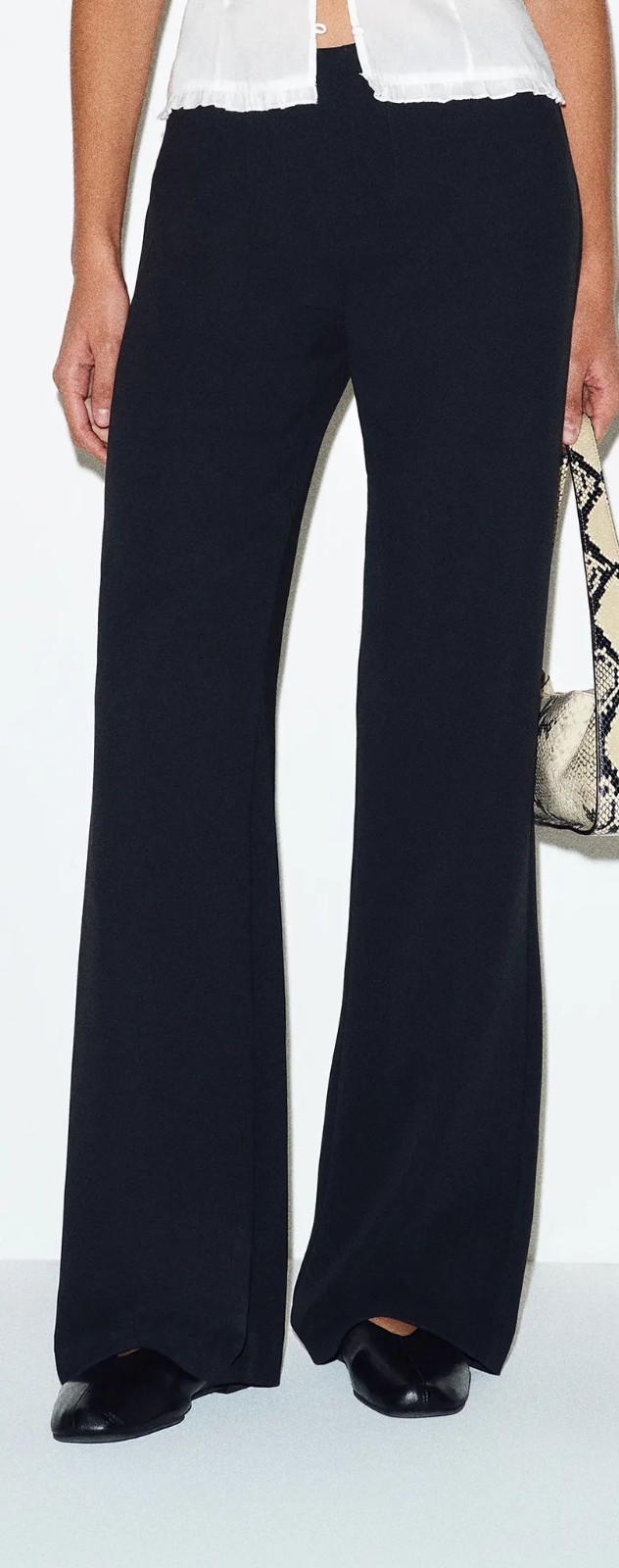 Reformation Women’s Rayon Blend Vida Low Rise Dress Pants – Black – Size 4