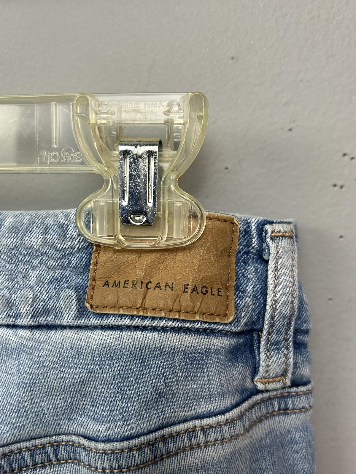 American Eagle Jegging Jeans Womens 8 Blue Light Wash High Rise Distressed