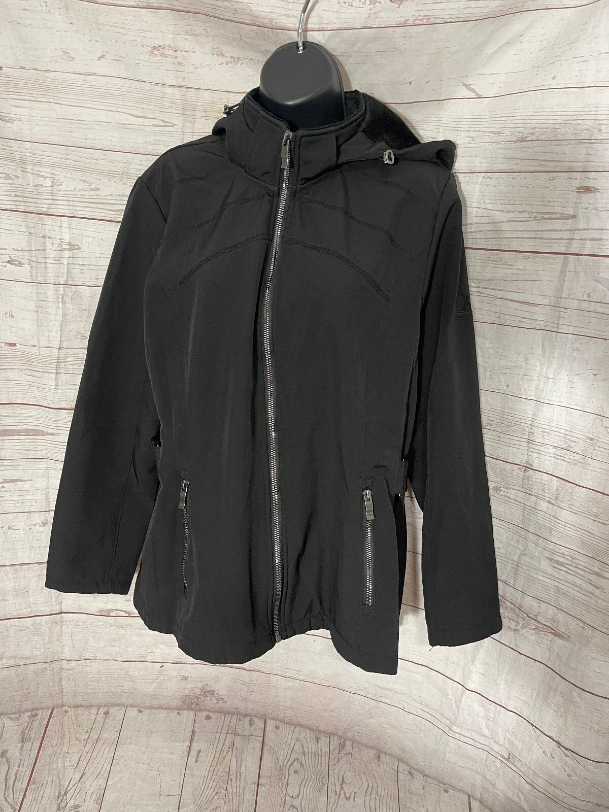 Zeroxposur Women’s Black Lined Full Zip Hooded Jacket Size XL