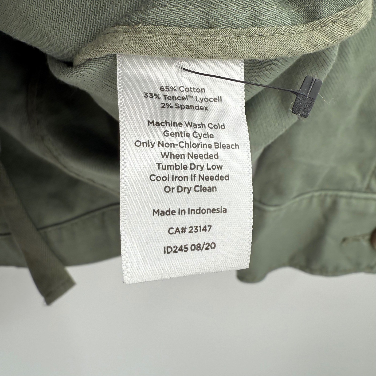 Talbots Petite Twill Field Jacket Olive Green Utility Safari Button Zip NEW