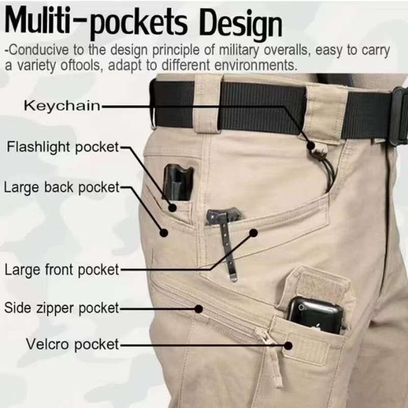 Mens Tactical Cargo Pants Soldier Straight-fit Work Combat Trousers Outdoor US