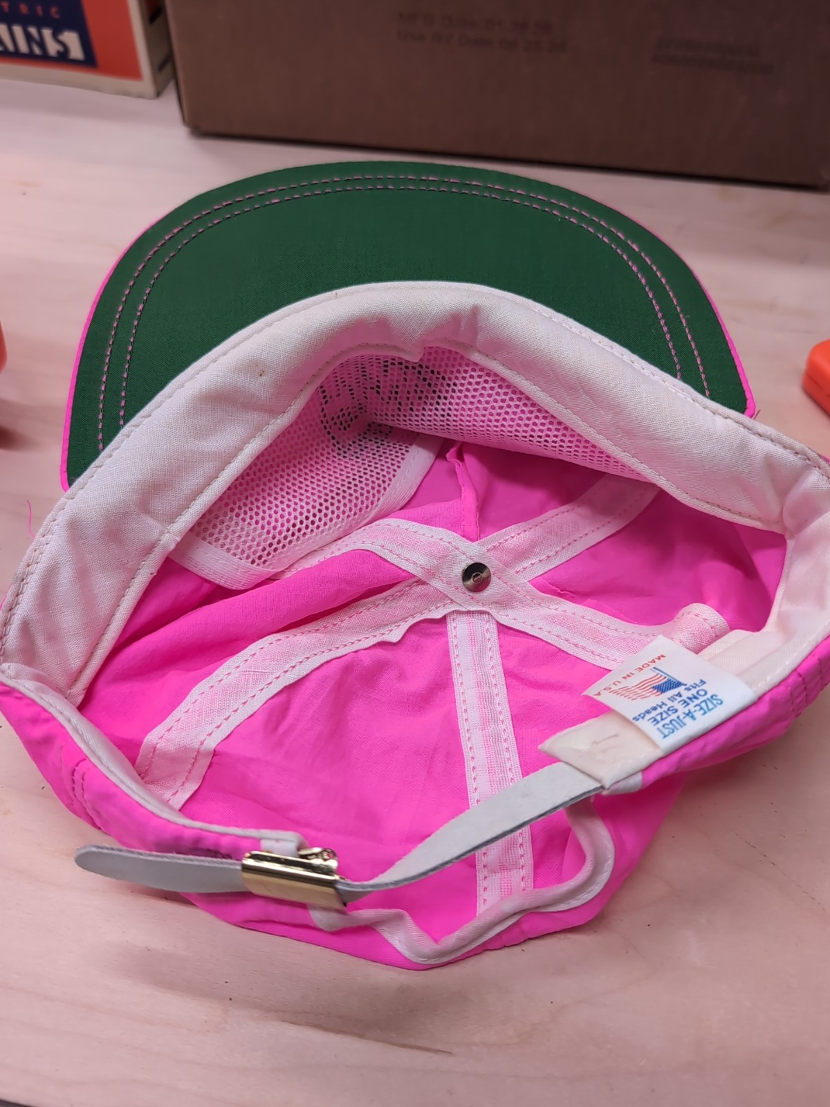 Nos Vintage Snap On Tools Neon Pink USA 80s 90s Hat Nylon Car Second To None