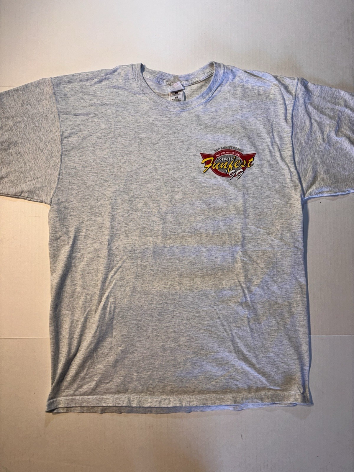 Vtg Chevy Corvette Classic Cars FunFest 25th Anniversary Flames 90s Tshirt Sz XL