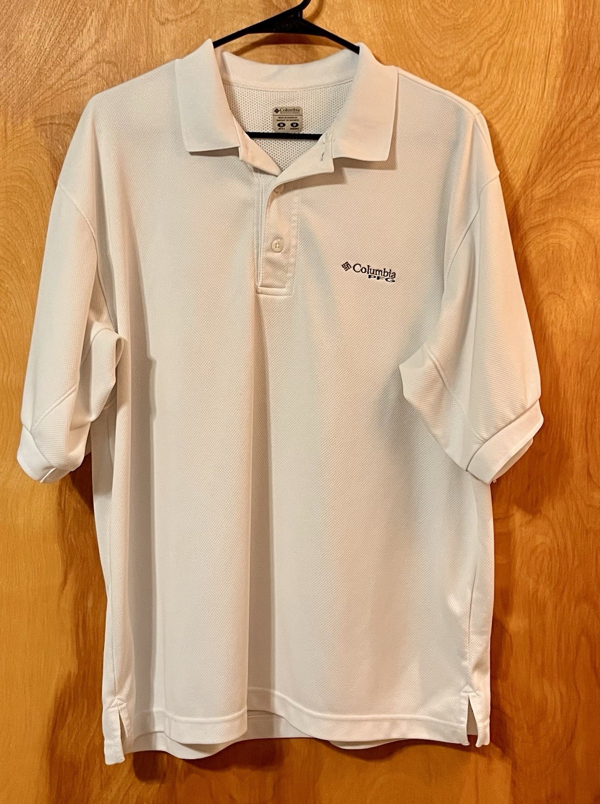 Columbia Men’s White Omni-Shade PFG Polo Shirt Size Medium