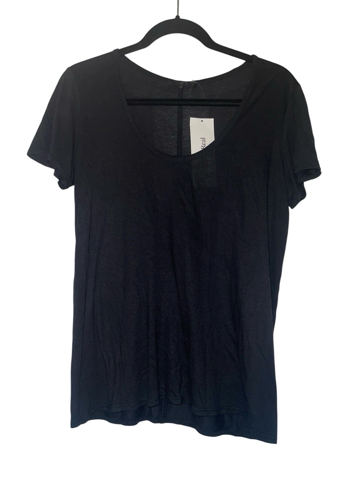 The Row Women Black Basic T-Shirt Short Sleeve Round Neck Size S