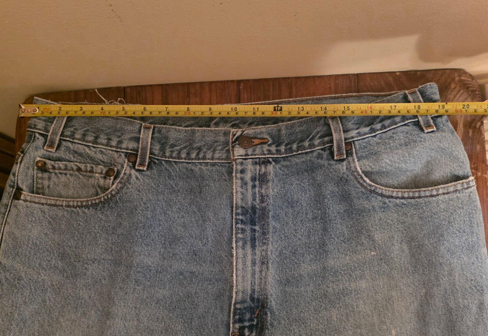 Vintage Brown Tab 1990s Levi’s Brown Tab Jeans 40×34 Naturally Distressed Paint