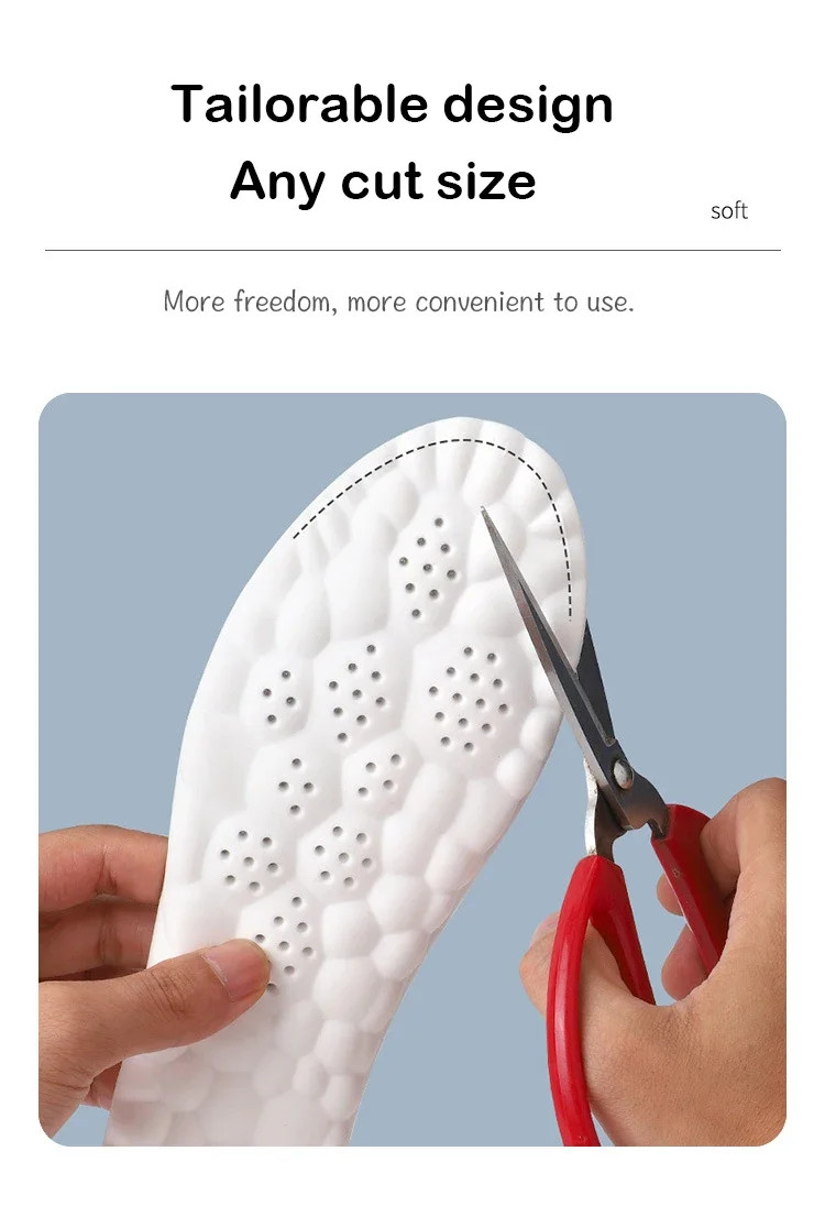 4D Massage Shoes Insoles Super Soft Latex Sports Insole for Feet Running Basket