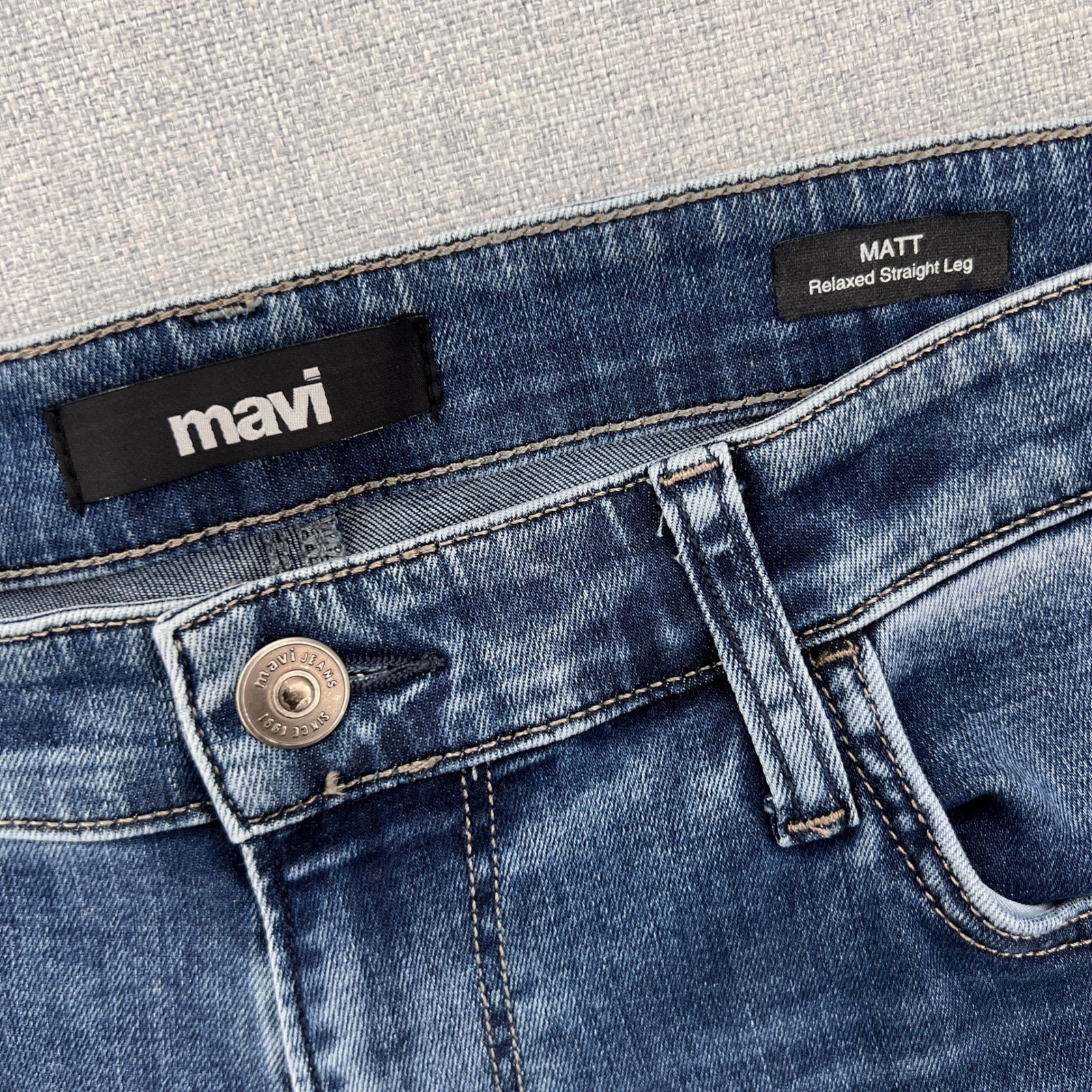 Mavi Matt Relaxed Straight Leg Jeans Men 36×31 Blue Stretch Denim Casual Norm