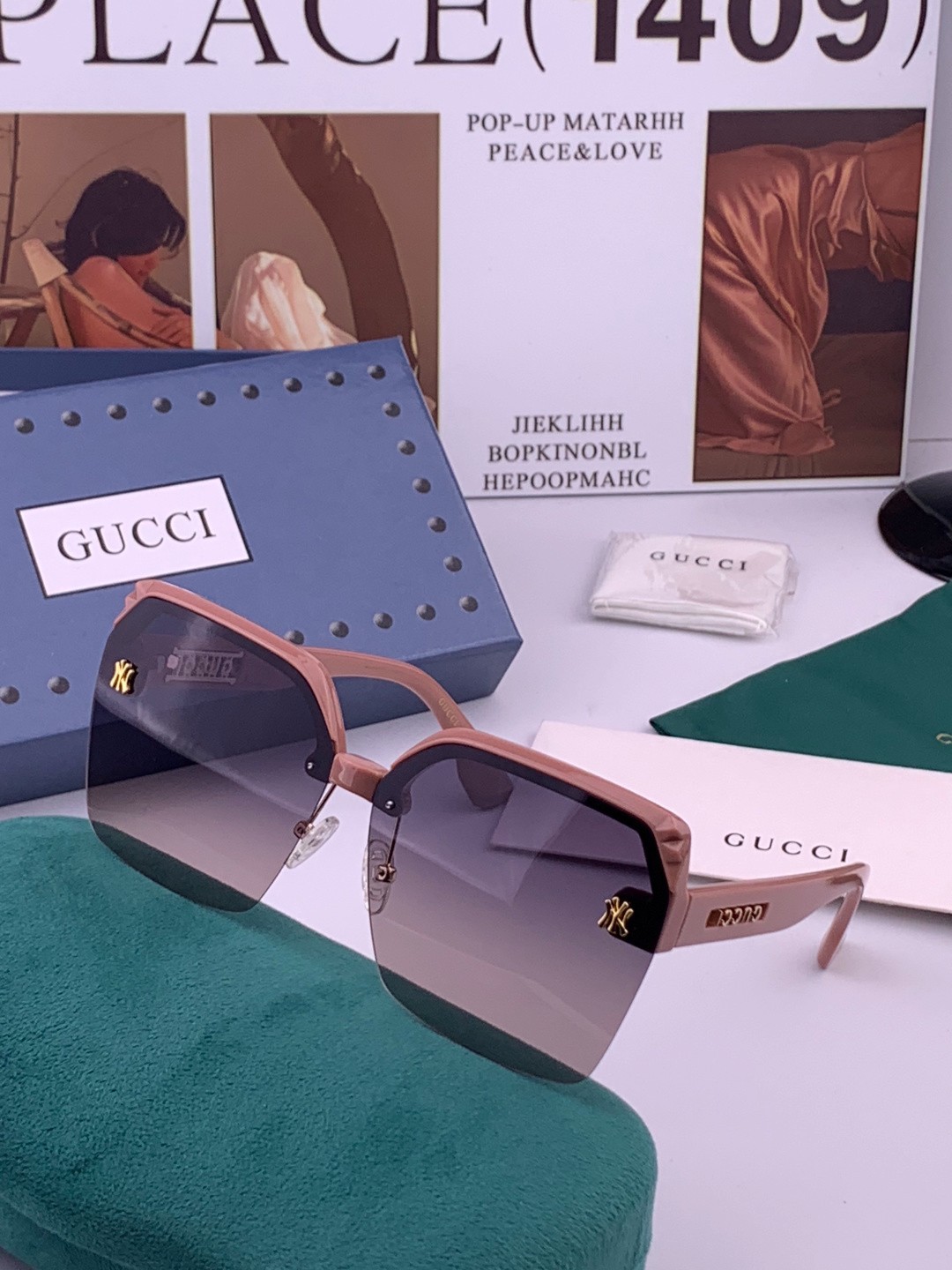 GUCCI GG1923SA Rimless Square Sunglasses 63-17-145