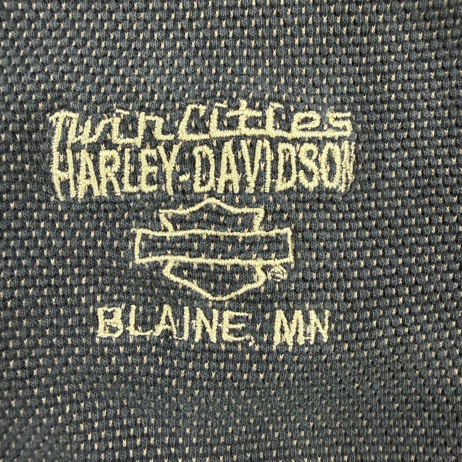 Harley Davidson Motorcycles ( Charcaoal/Beige ) Twin Cities MN Polo Mens Large