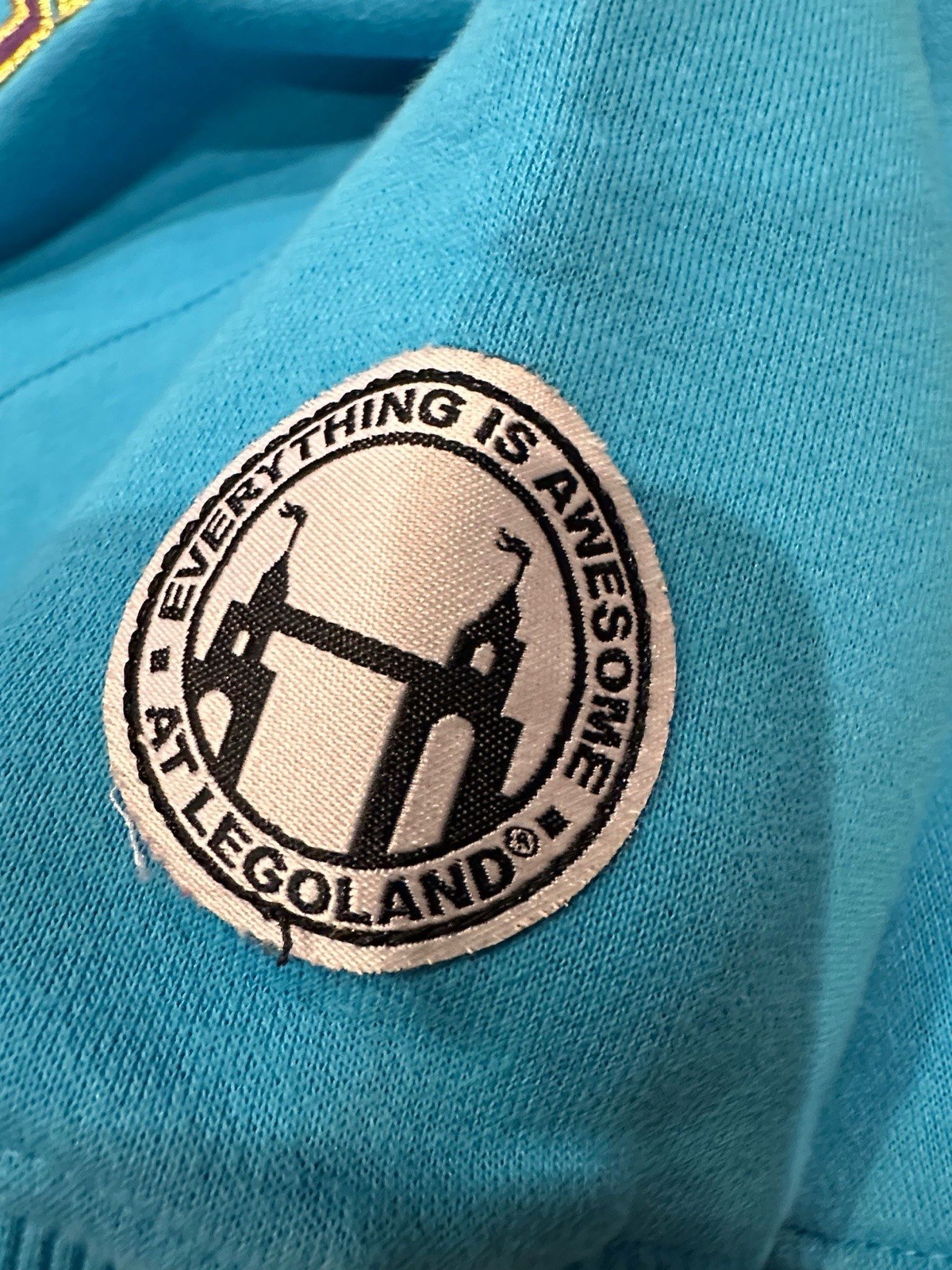 LEGOLAND Youth Small Blue Fleece Pullover Hoodie Logo Patch Pocket