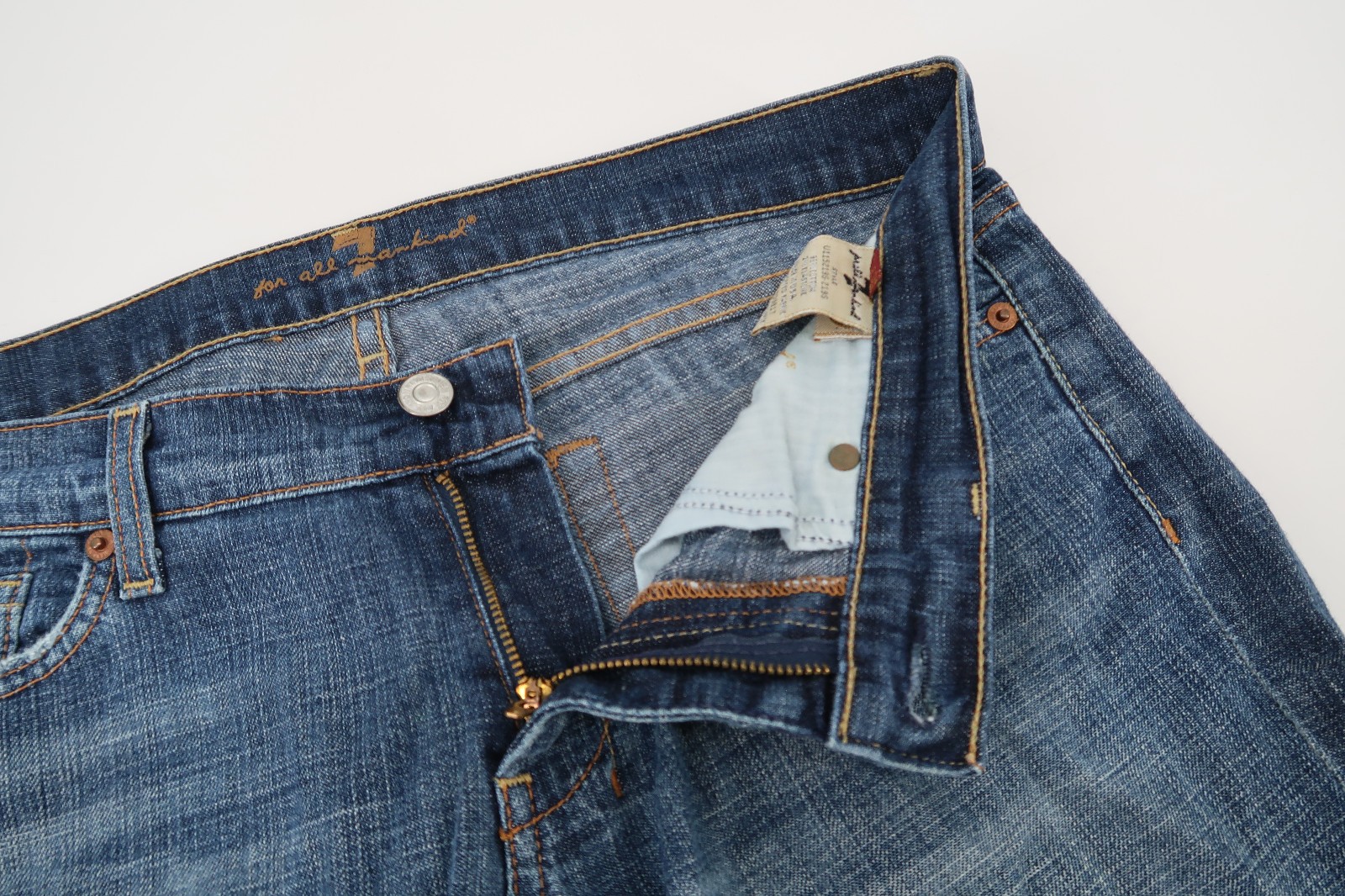 7 For All Mankind DOJO Jeans Wide Flare Leg Womens Sz 29 32X34 7FAM Rare Pockets