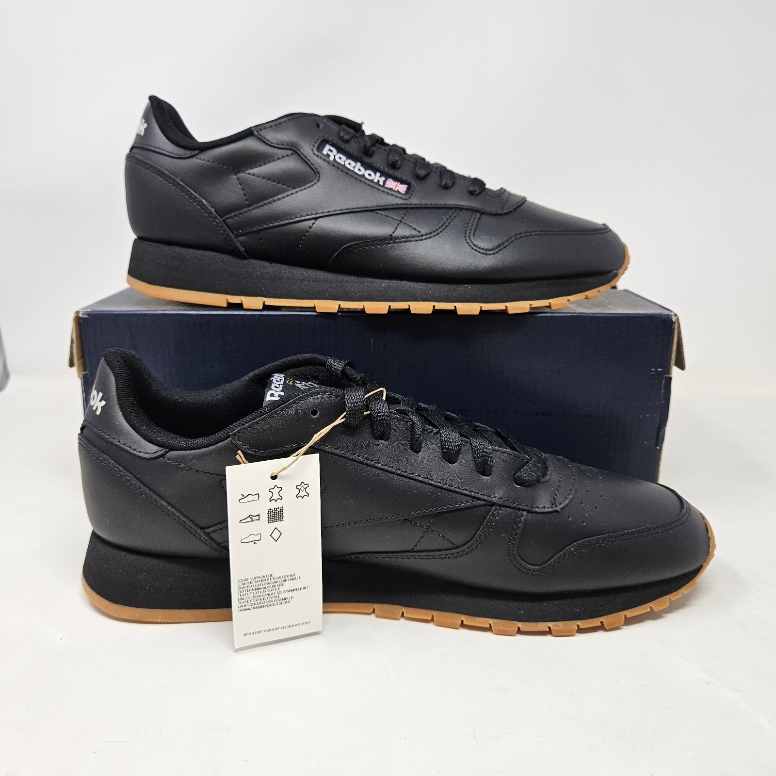 Reebok Classic Leather ‘Black Gum’ Comfy Casual Shoes / GY0954 / Men’s Size 11.5