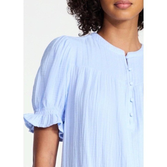 Women’s Cotton Double Cloth Mini Dress with Drop Waist, Size XL boho preppy chic