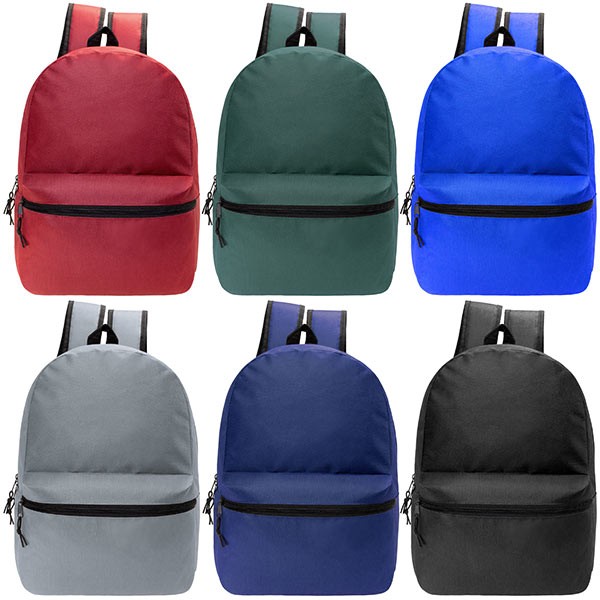 24-Pack 19″ Bulk Classic Backpacks (Bookbags) in 6 Assorted Colors