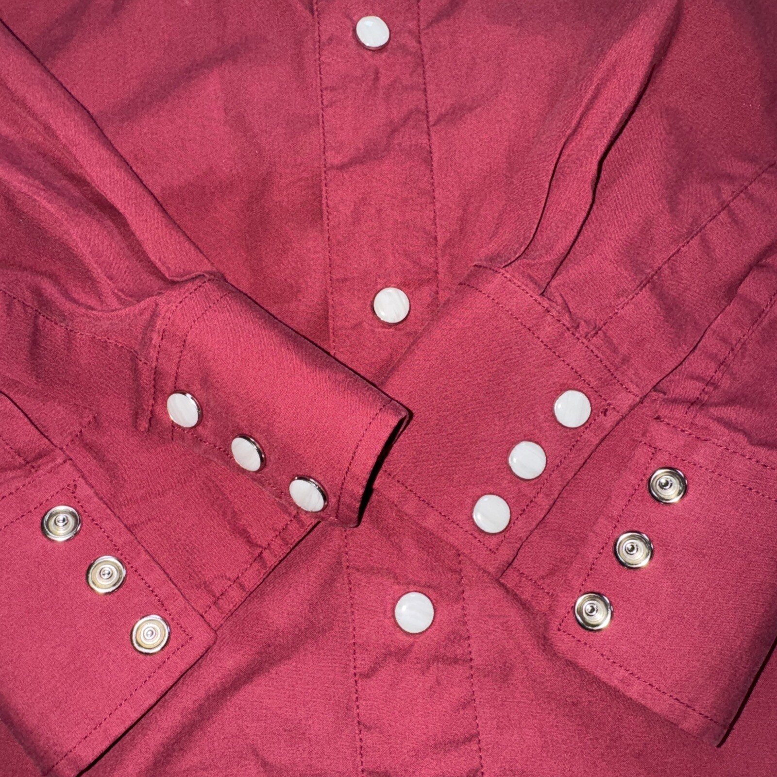 ROCXL Big & Tall Men’s Maroon Long Sleeve Western Pearl Snap Shirt 2XT