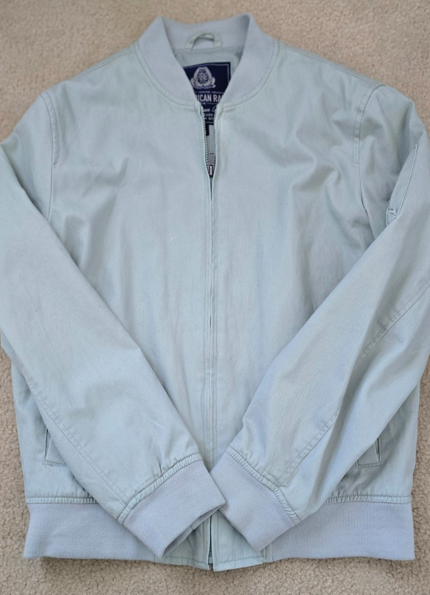 American Rag Flight Bomber Jacket Medium 100% Cotton Men’s Light Sage Green