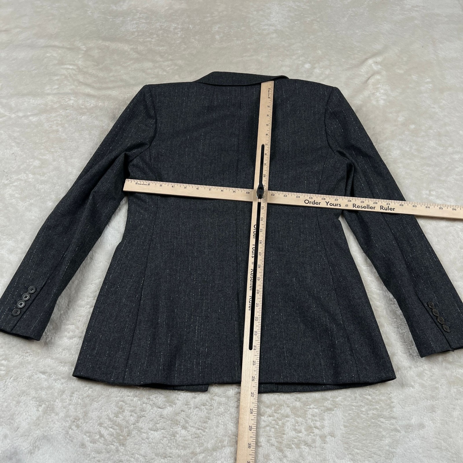 J.CREW Collection Mario Bellucci Blazer Womens 4 Tailored Herringbone Wool