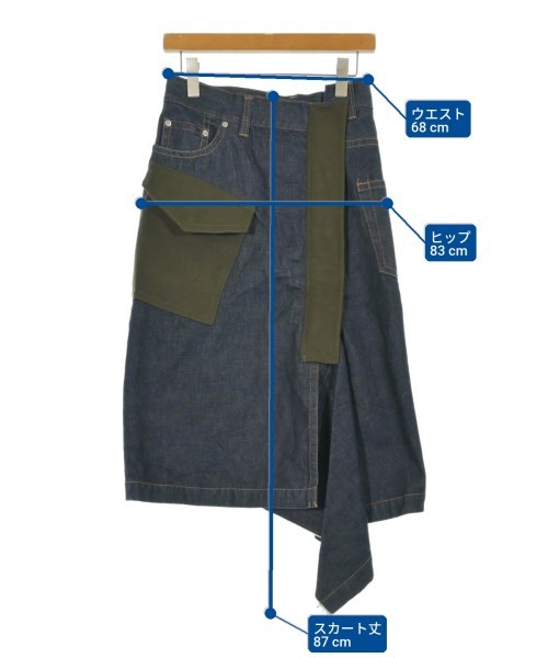 sacai Long/Maxi Length Skirts BluexKhaki(Denim) 1(Approx. S) 2200651976039
