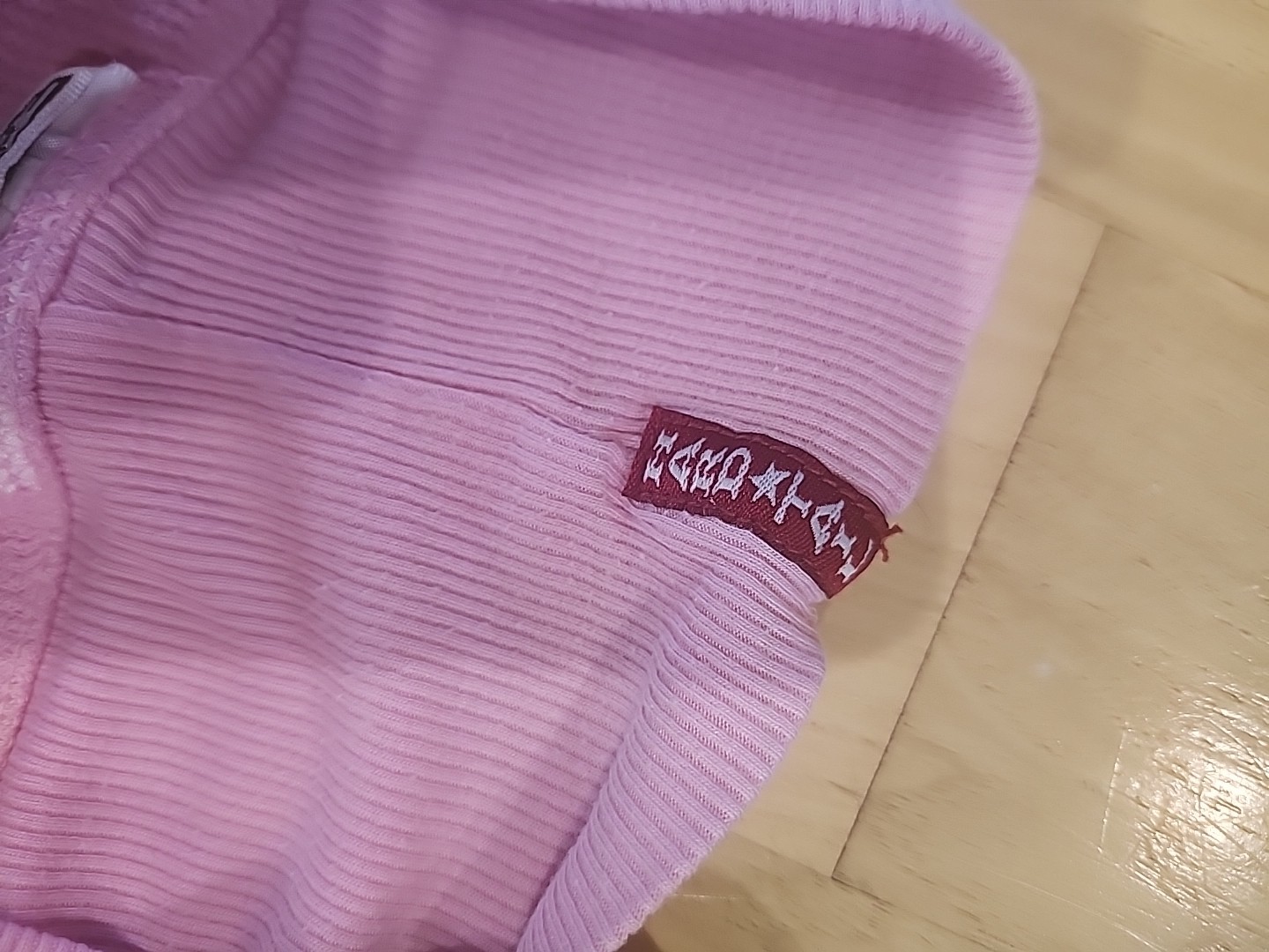 Vintage Y2K Hard Tail Fold Over Flare Yoga Pants Light Pink Waffle Knit Small