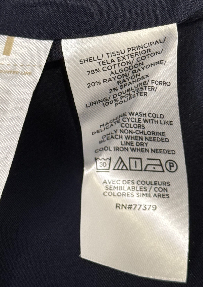 ANN TAYLOR NIGHT SKY BLUE THE PETITE ONE BUTTON STRETCH COTTON BLAZER JACKET 0P
