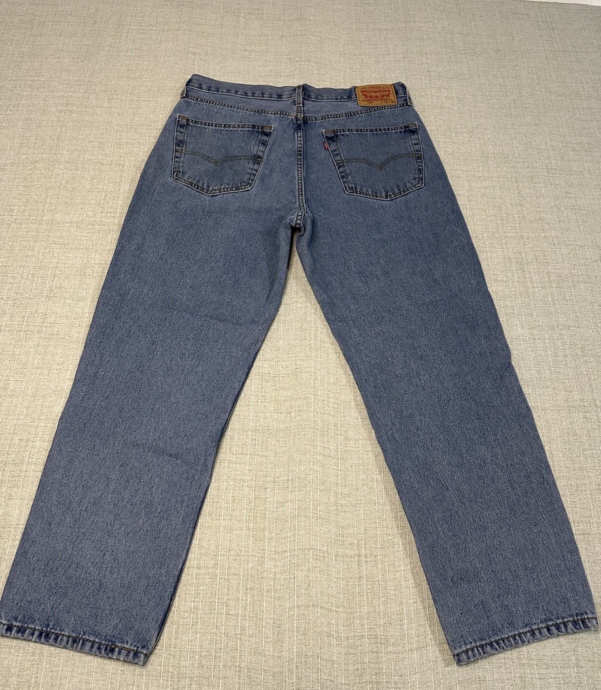 Levi’s 550 Relaxed Fit Medium Blue 100% Cotton Denim Jeans Men’s 36X30