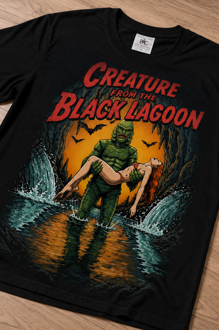 Creature From The Black Lagoon Horror Retro Vintage- B&C T-Shirt Unisex Size XL