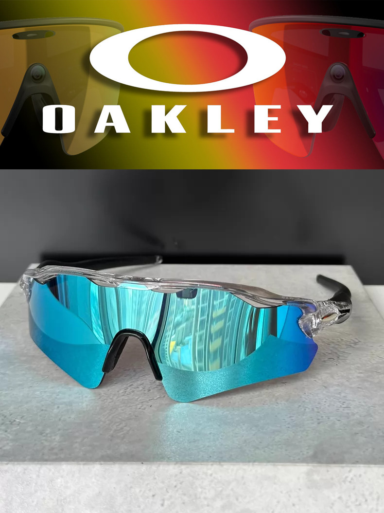 Oakley Radar Ev Path Sport Sunglasses OO9208 Clear Frame Sapphire Lenses