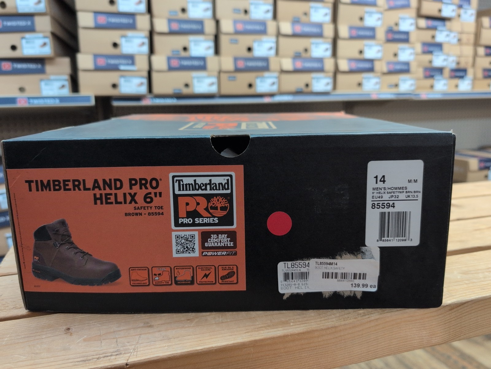 Timberland Pro Helix 6” Alloy Safety Toe Waterproof Mens Brown Work Boots 14