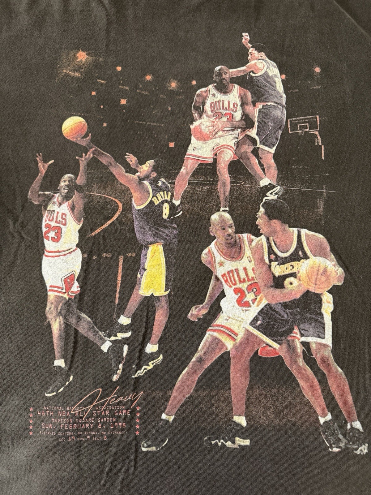 Heavyweights Michael Jordan Kobe Bryant Vintage Black Crewneck Tee LARGE