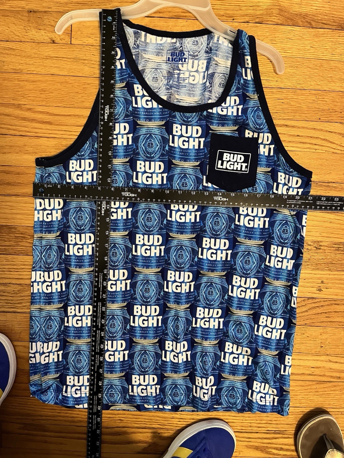 Bud Light Tank Top Mens Size Large All Over Print Summer Casual Cpix
