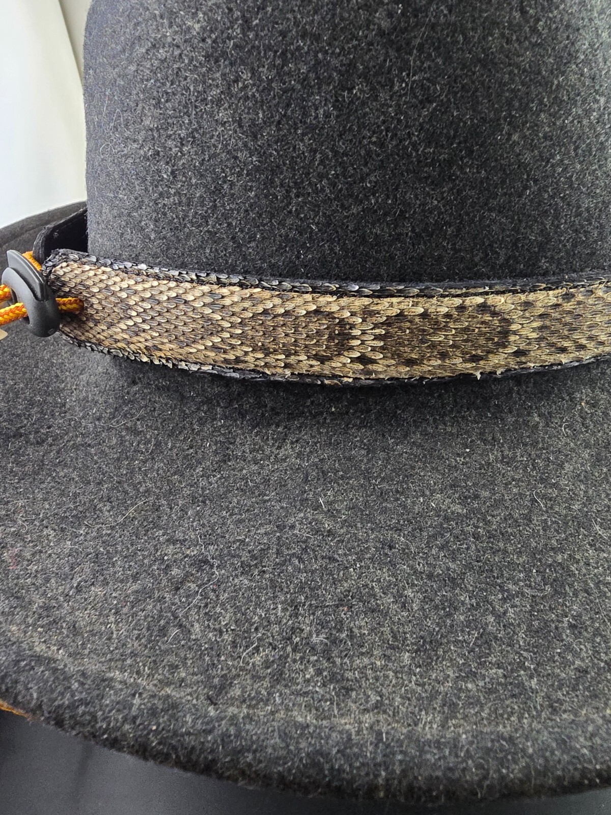 RATTLESNAKE skin hat band adjustable and rattlesnake bone Western cowboy cowgirl