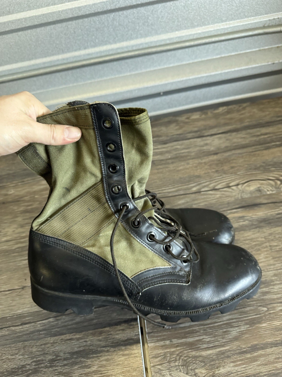 Ro-Search Jungle Combat Boots 11R Military Black Leather/Nylon Panama Sole USA