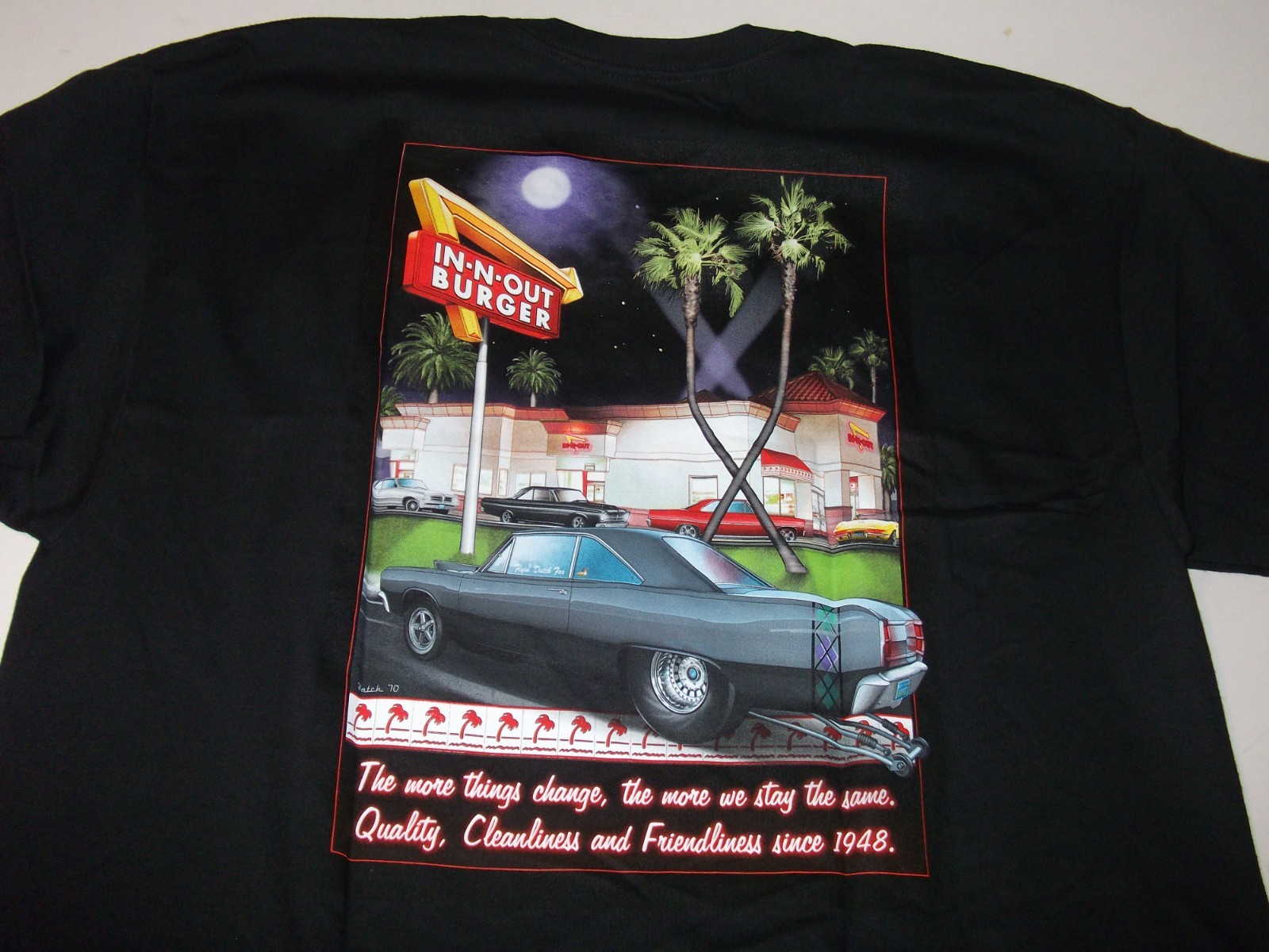 In N Out Burger California T-Shirt Mens XL Black Short Sleeve