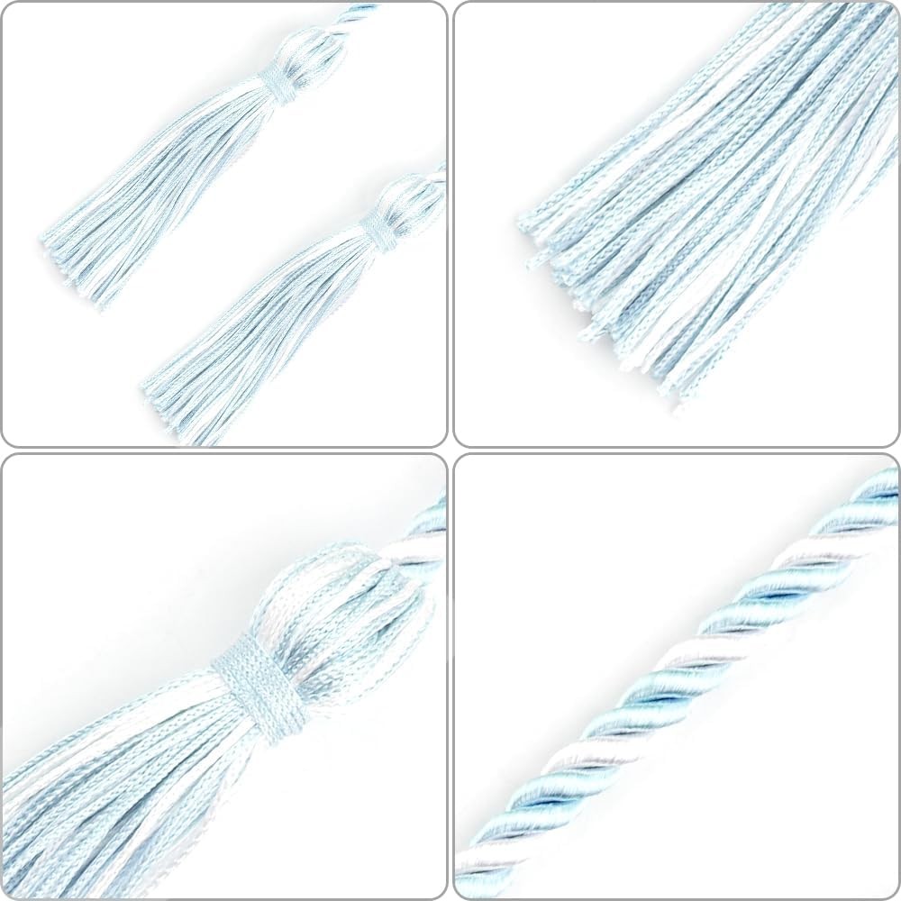 Graduation Cord, Cords 2025, Light 1 PCS, Sky Blue & White