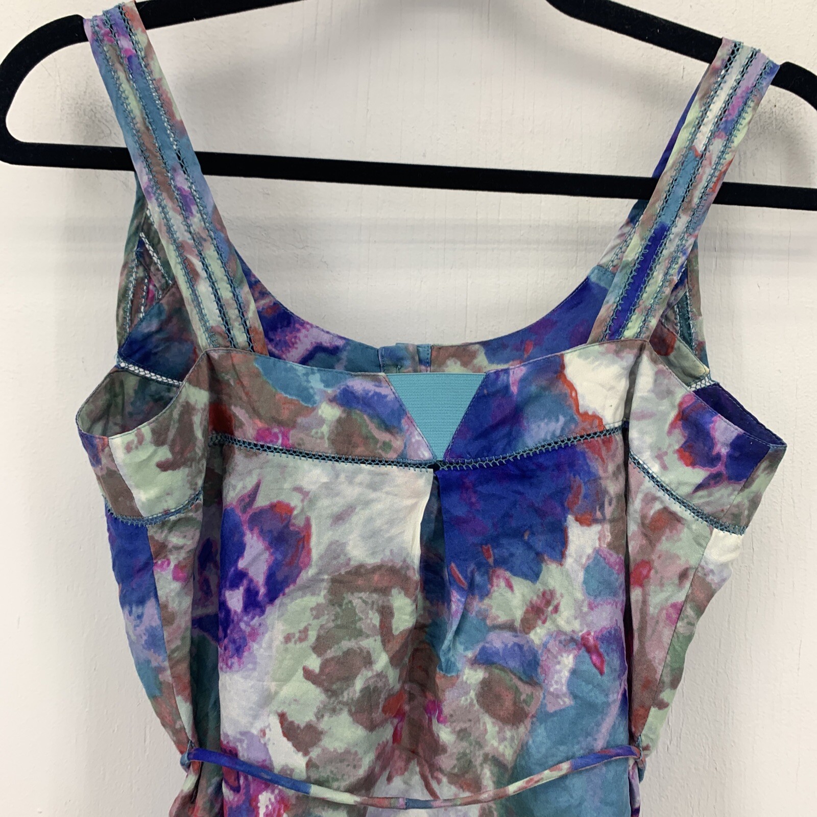 Anthropologie Postmark Womens 00 Blouse Tank Multicolor Artsy Flowy Silk Cotton