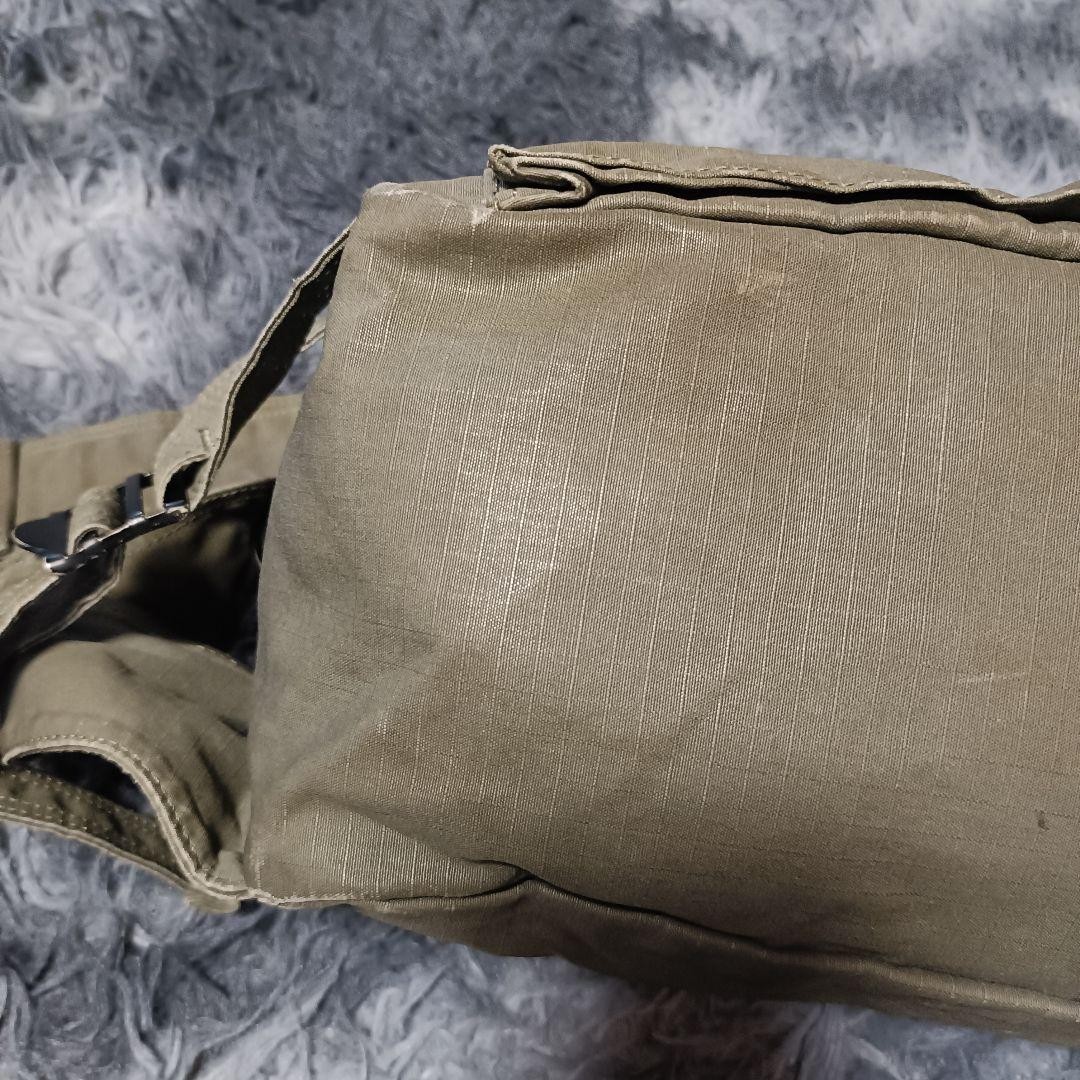 Authentic PORTER Military Body Bag 34x17x13cm Khaki Grunge 2Way with Wear